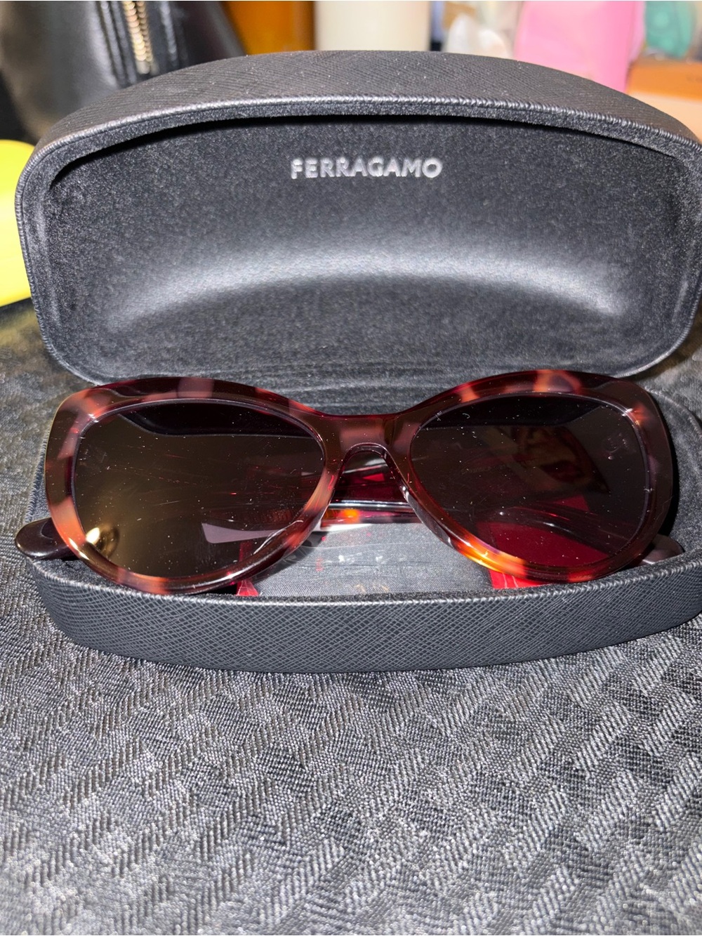 Salvatore Ferragamo Ferra Tortoise #0877 Cats Eye Sunglasses NWT